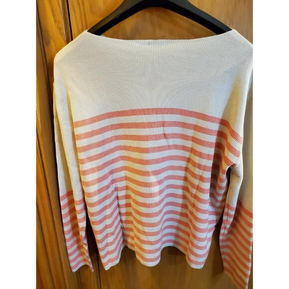 Striped Cream and Pink Sweater - Picture 2 of 7